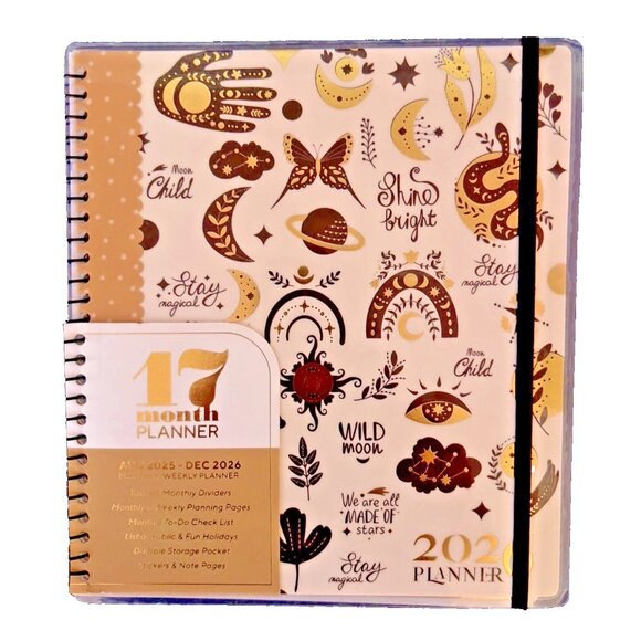17 Month Planner SHINE BRIGHT Aug 2025 - Dec 2026 Weekly Planning Note Page Gift - Picture 1 of 16